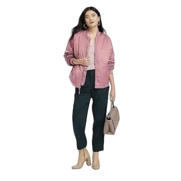 A New Day Women’s Pink Boys Bliss Bomber Jacket, Size S, NWT - Picture 2 of 7